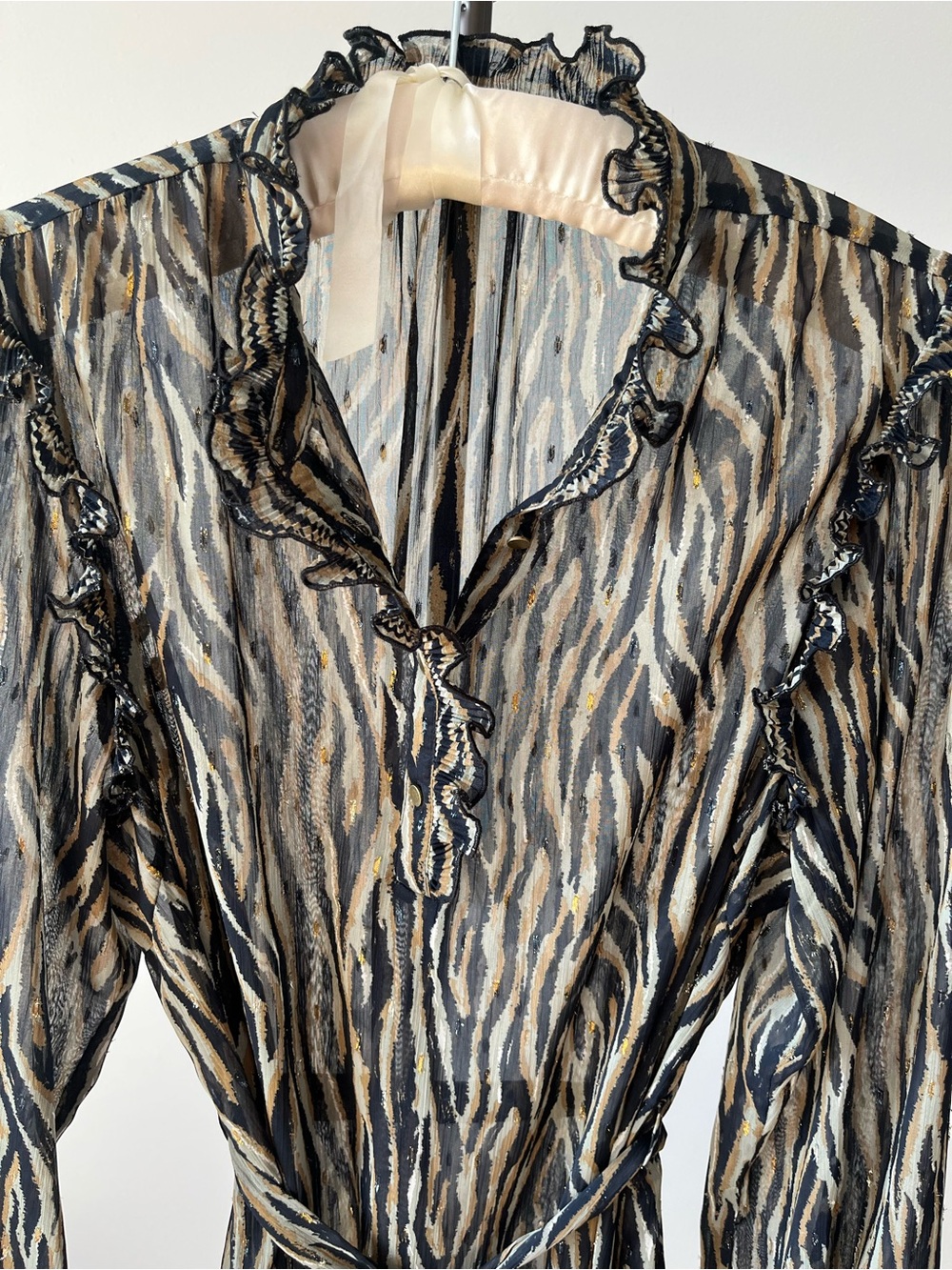 Garcia Dark Fairycore Sheer Ruffle Dress Whimsigoth Prairie Chic✨EUC - Picture 2 of 16
